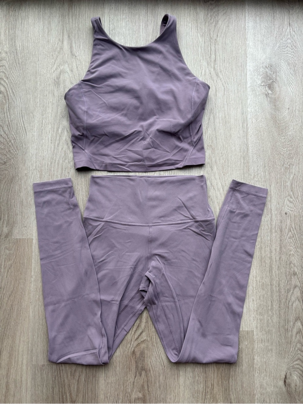 Lululemon Purple Ash - Lavender Align Leggings and Align High Neck Tank Top Set
